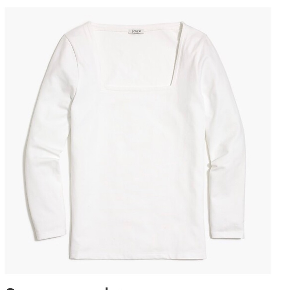 JCrew Square Neck White T-shirt